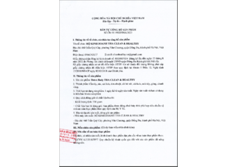 Bản tự công bố sản phẩm