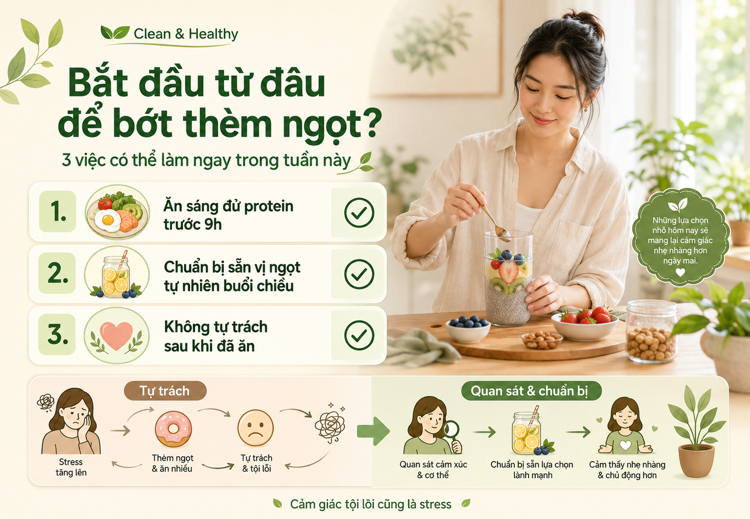 Có các biện pháp giúp bạn hạn chế cơn stress thèm ngọt, stress ăn nhiều rất hiệu quả