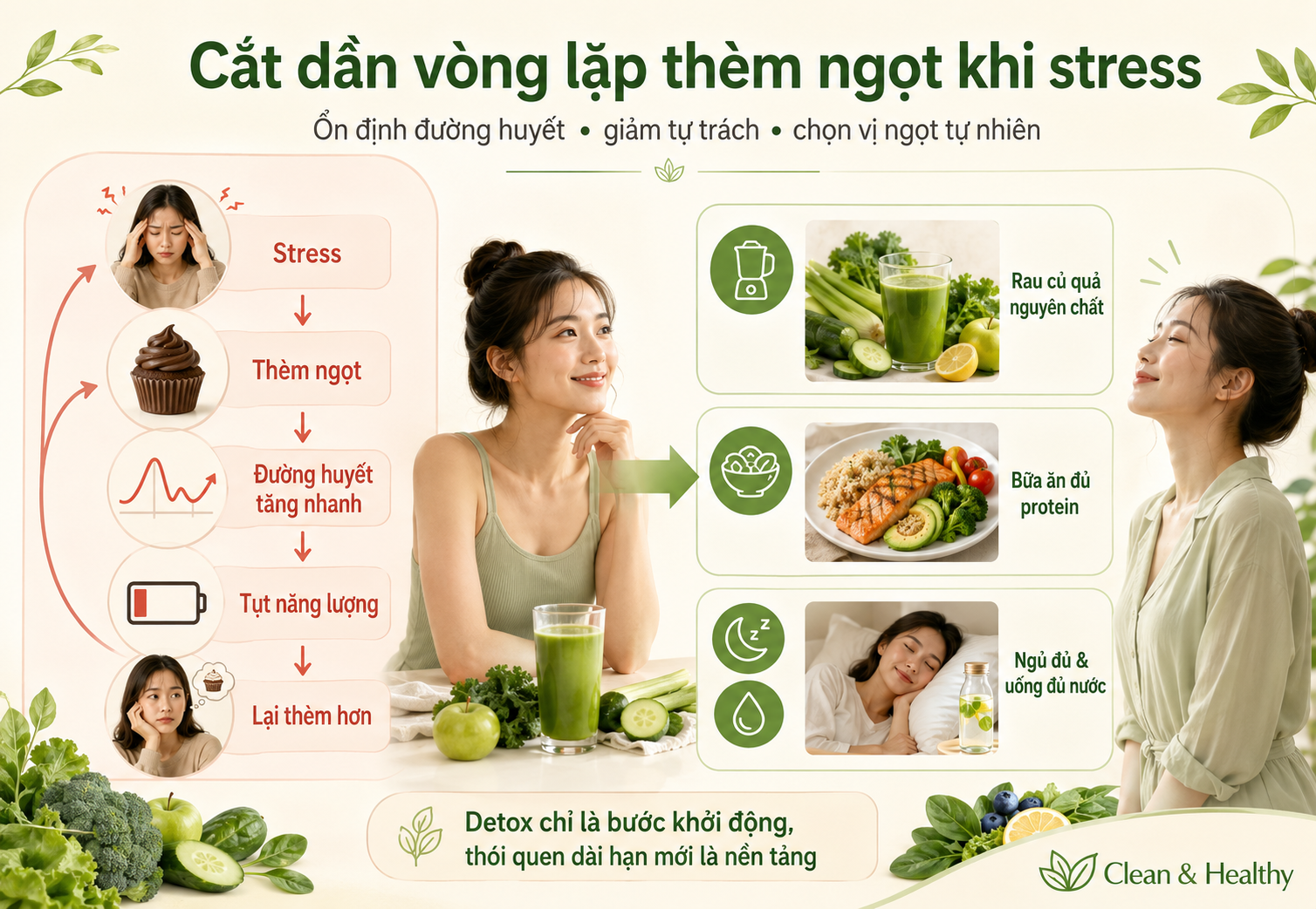 Hi vọng các biện pháp giúp hạn chế tình trạng stress thèm ngọt, stress ăn nhiều này sẽ hữu ích với các chị em