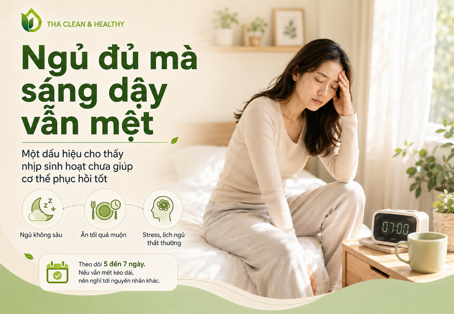Dấu hiệu cơ thể cần detox đầu tiên: Dù ngủ đủ nhưng sáng dậy vẫn rất mệt